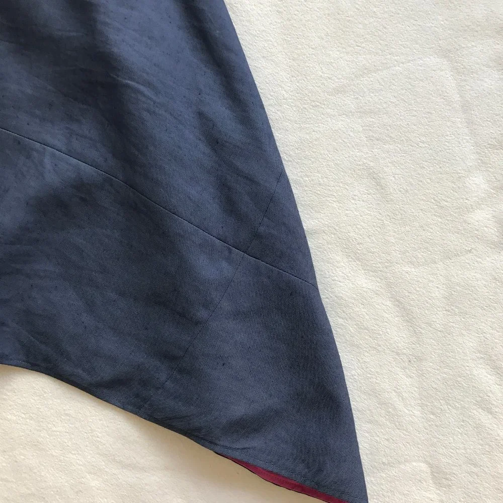 Vintage Emporio Armani Asymmetrical Linen Skirt Italy 42 US 6 Blue Y2K 2000 90s